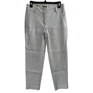 Loft‎ Pants Julie Slimming Ankle Linen Rayon White Blue Wash Size 2